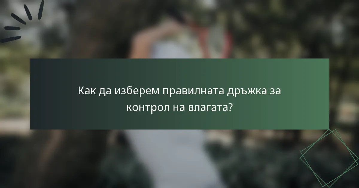 Как да изберем правилната дръжка за контрол на влагата?