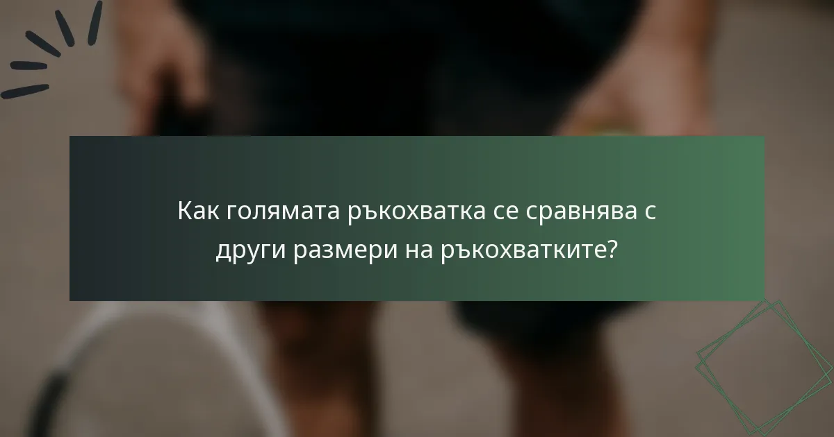 Как голямата ръкохватка се сравнява с други размери на ръкохватките?
