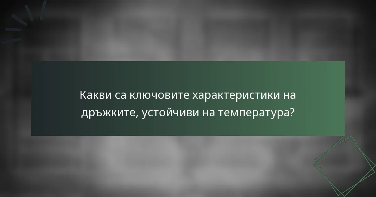 Какви са ключовите характеристики на дръжките, устойчиви на температура?