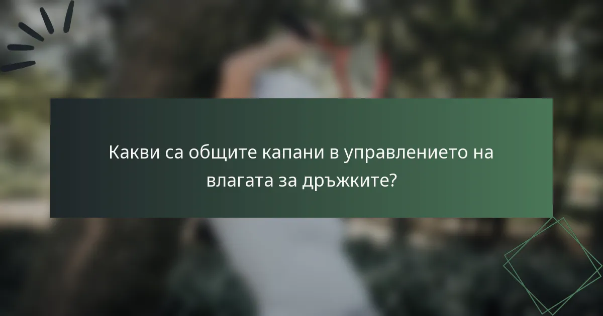 Какви са общите капани в управлението на влагата за дръжките?