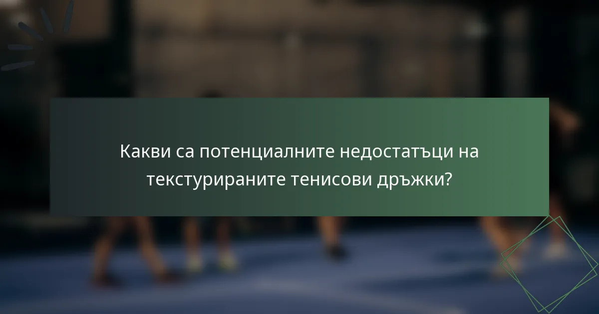 Какви са потенциалните недостатъци на текстурираните тенисови дръжки?